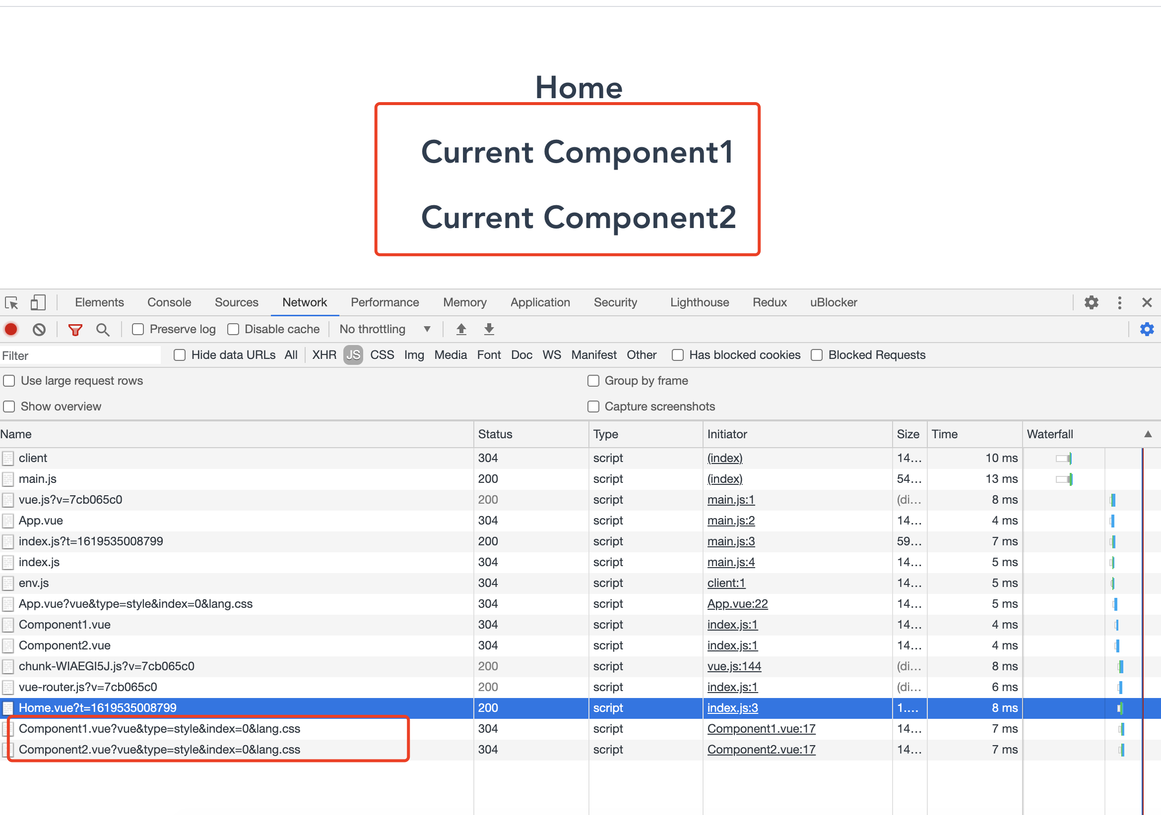 导入组件结果图